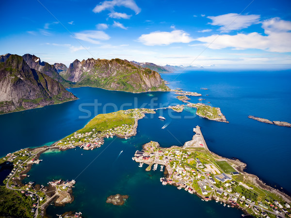 Szigetvilág szigetek légi fotózás Norvégia díszlet Stock fotó © cookelma