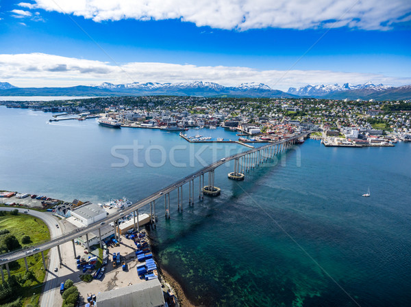Most miasta Norwegia antena fotografii świat Zdjęcia stock © cookelma