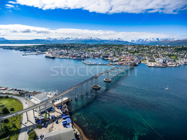 Puente ciudad Noruega aéreo fotografía mundo Foto stock © cookelma