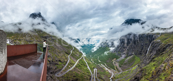 Panorama Troll road lookout Stock photo © cookelma