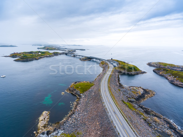 Atlantic Ocean Road aerial photography. Stock photo © cookelma