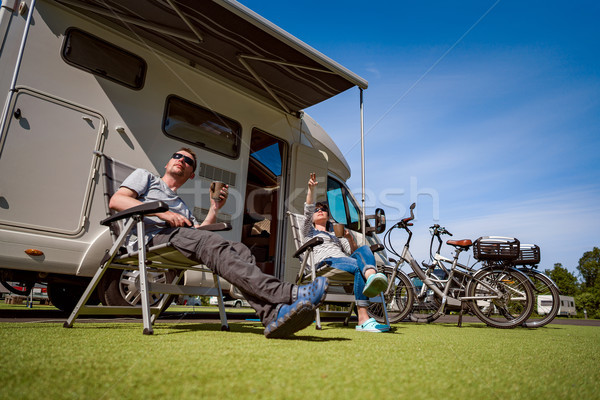 Family vacation travel, holiday trip in motorhome VR Stock photo © cookelma