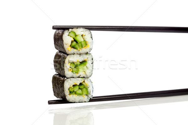 Сток-фото: суши · катиться · маки · белый · рыбы · кухне