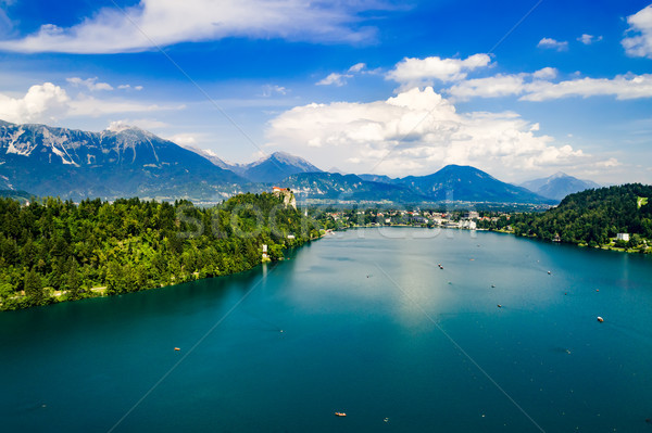 Foto d'archivio: Slovenia · resort · lago · cielo · acqua