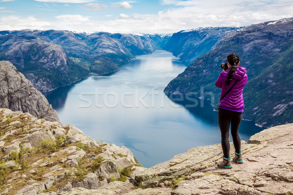 Nature photographer Beautiful Nature Norway Preikestolen or Prek Stock photo © cookelma