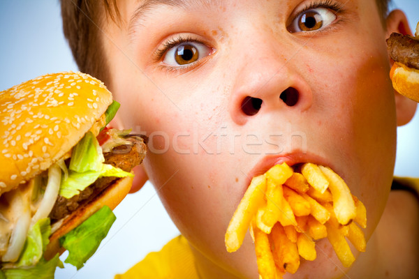child and fast food Stock photo © cookelma