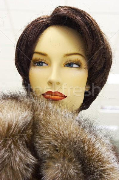 Mannequin in magozine on sale of the winter clothing Stock photo © cookelma