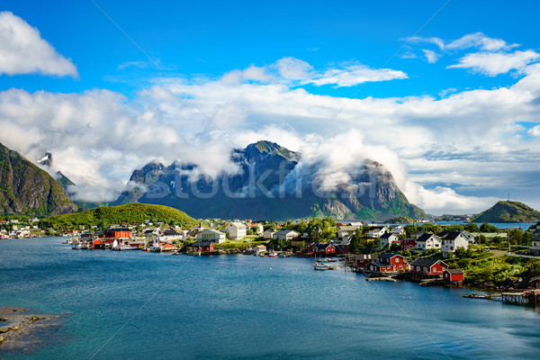 Lofoten is an archipelago in the county of Nordland, Norway. Stock photo © cookelma