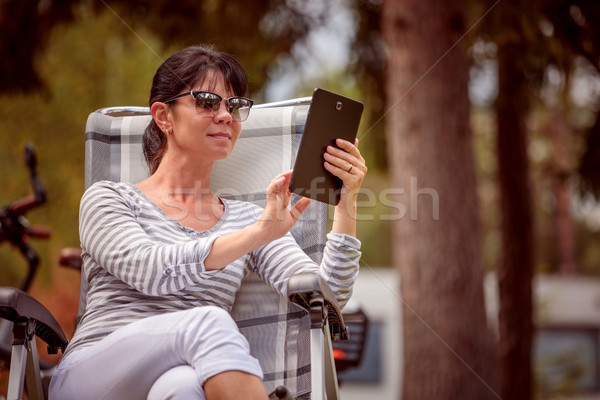 Family vacation travel, holiday trip in motorhome RV Stock photo © cookelma