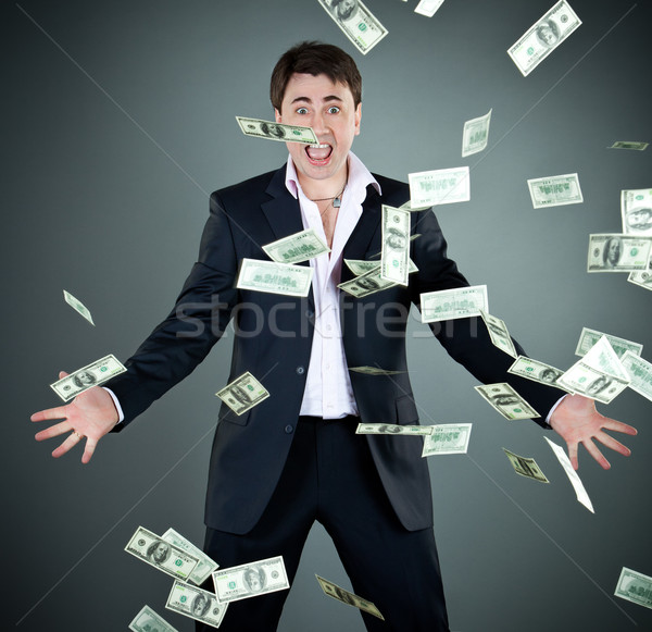 Foto stock: Hombre · traje · dinero · negocios · mano · feliz