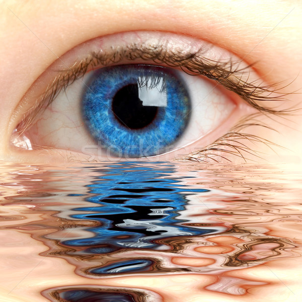 Human eye reflected in a surface of water  Stock photo © cookelma