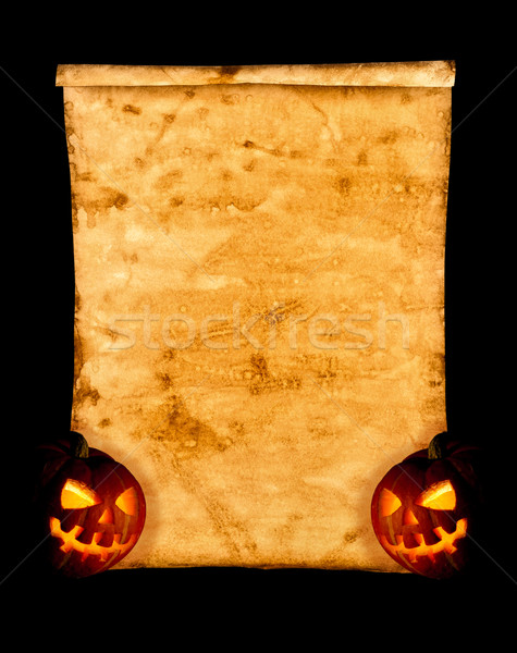 Halloween vieux papier citrouille noir vide Billboard Photo stock © cookelma