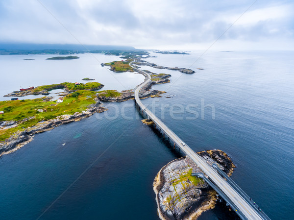 Atlantic Ocean Road aerial photography. Stock photo © cookelma