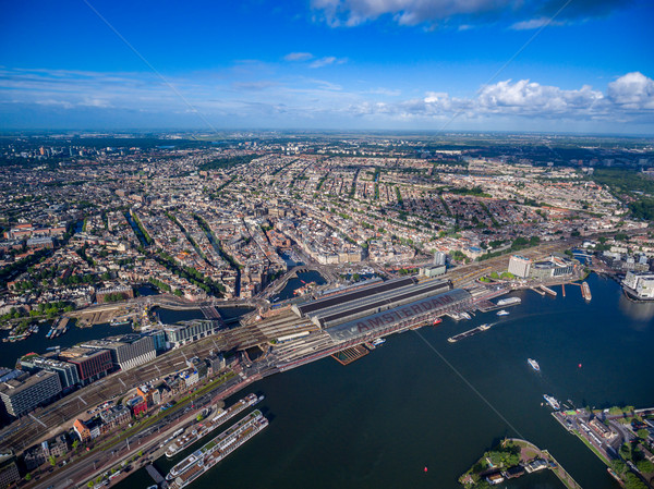 City aerial view over Amsterdam Stock photo © cookelma