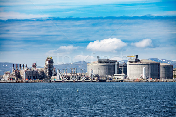 Hammerfest Island Muolkkut Northern Norway, gas processing plant Stock photo © cookelma