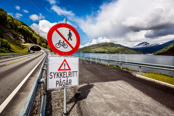 Mountain road in Norway. The entrance to the tunnel. Stock photo © cookelma