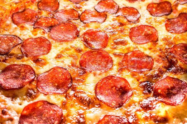 Stock photo: Pepperoni pizza closeup