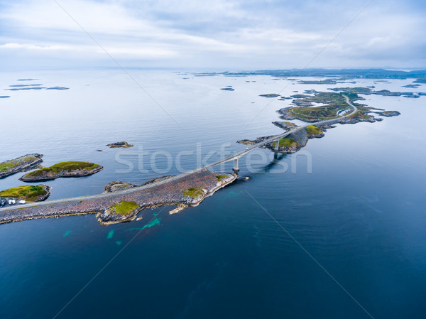 Ocean drogowego antena fotografii tytuł norweski Zdjęcia stock © cookelma