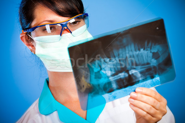 Lekarza xray kobiet szczęka strony medycznych Zdjęcia stock © cookelma
