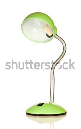 ストックフォト: 表 · ランプ · 孤立した · 白 · オフィス · 光