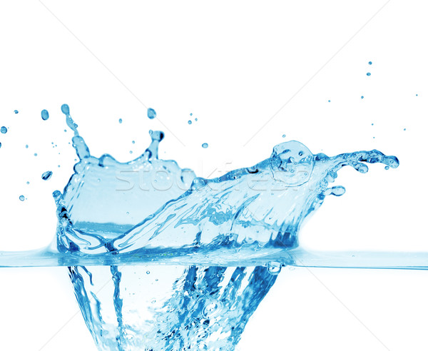 Sparks of blue water on a white background Stock photo © cookelma