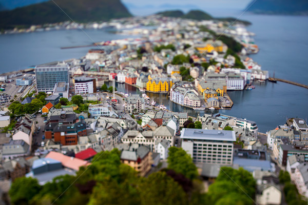 Cidade Noruega mar porta concentração art noveau Foto stock © cookelma