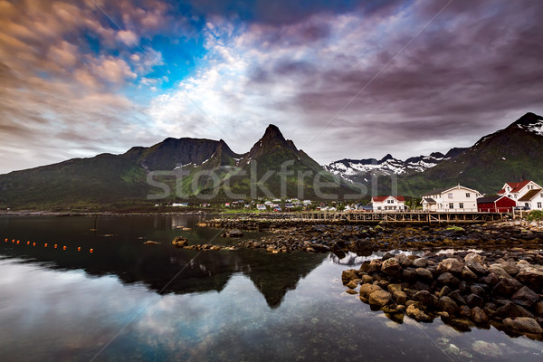 Archipiélago Noruega paisaje dramático montanas abierto Foto stock © cookelma