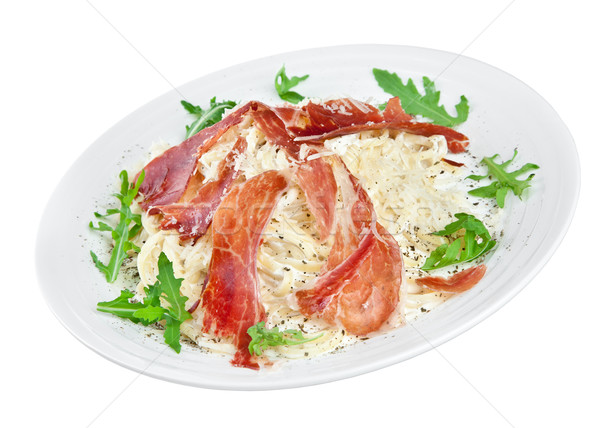 Foto stock: Apetitoso · tocino · queso · blanco · pasta