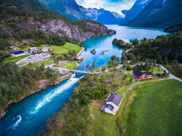 Hermosa naturaleza Noruega aéreo fotografía naturales Foto stock © cookelma