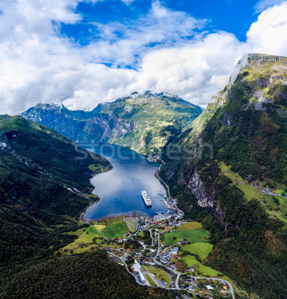 Norwegen Antenne Fotografie schönen Natur lange Stock foto © cookelma