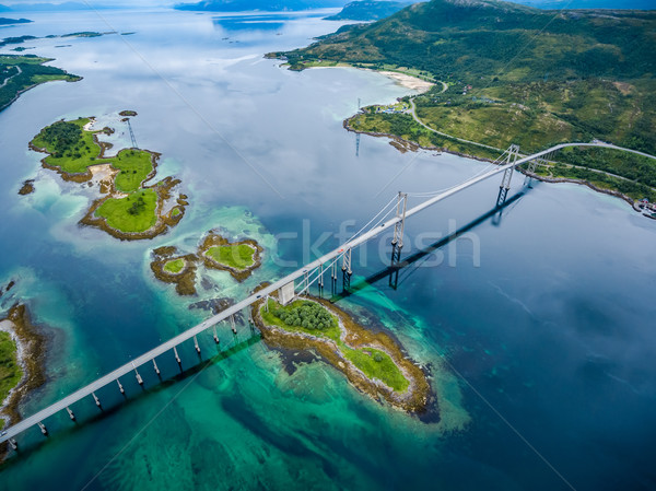 Pont Norvège ciel eau Photo stock © cookelma