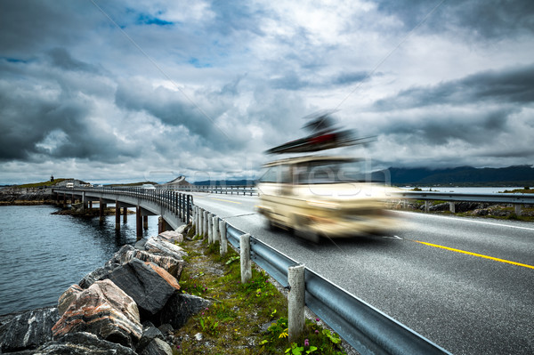 Norway. Car travels on the highway. Stock photo © cookelma
