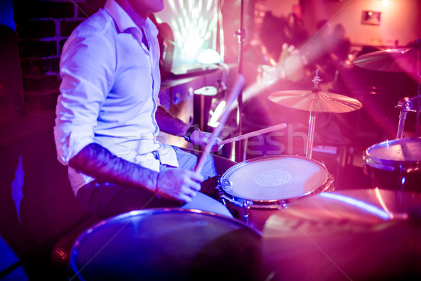барабанщик играет барабан набор этап предупреждение Сток-фото © cookelma