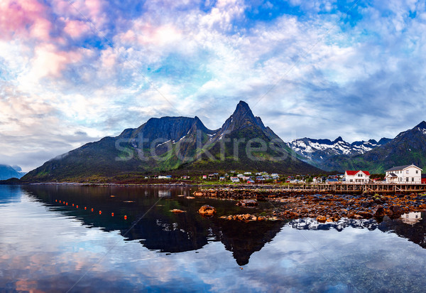 Zdjęcia stock: Piękna · charakter · Norwegia · naturalnych · krajobraz · niebo