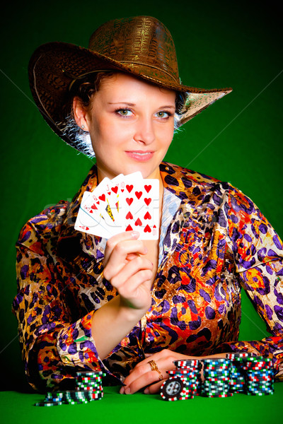 girl and royal flush Stock photo © cookelma