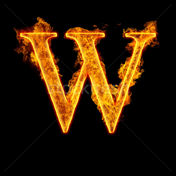 商业照片: 火· 字母 · 孤立 · 黑色 · 抽象