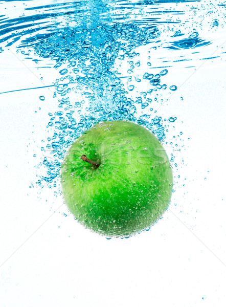 Stockfoto: Groene · appel · water · vers · witte · gezondheid