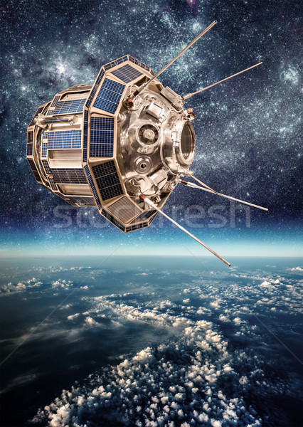 Foto stock: Espaço · satélite · planeta · terra · terra · elementos · imagem