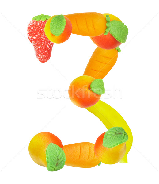 alphabet from fruit, the number 3 Stock photo © cookelma