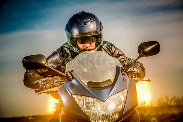 Racing weg helm zon Stockfoto © cookelma