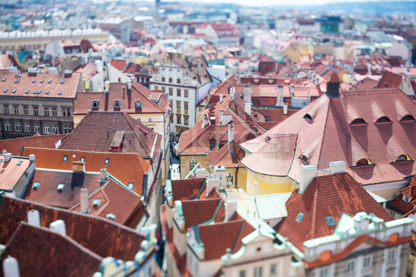 Prag vardiya objektif görmek şehir üzerinde Stok fotoğraf © cookelma
