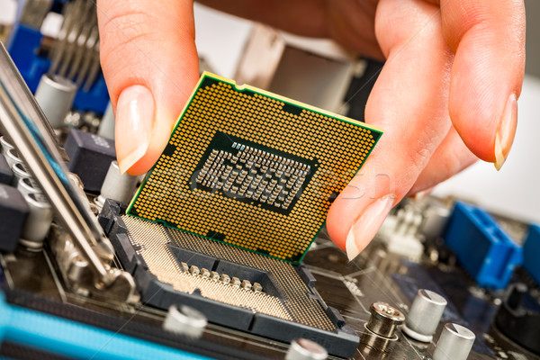 Modern processor and motherboard Stock photo © cookelma