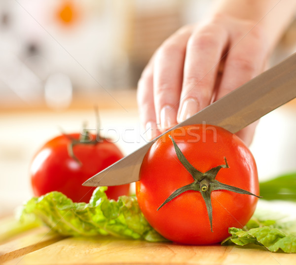 Manos hortalizas tomate detrás verduras frescas Foto stock © cookelma