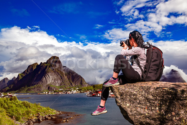 Nature photographe Norvège archipel touristiques caméra [[stock_photo]] © cookelma