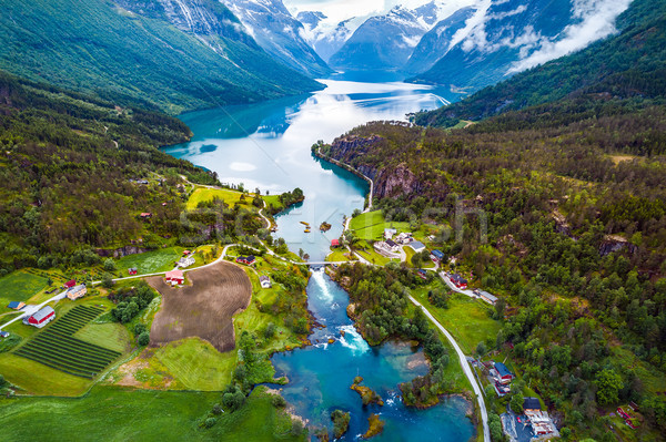 Beautiful Nature Norway aerial photography. Stock photo © cookelma