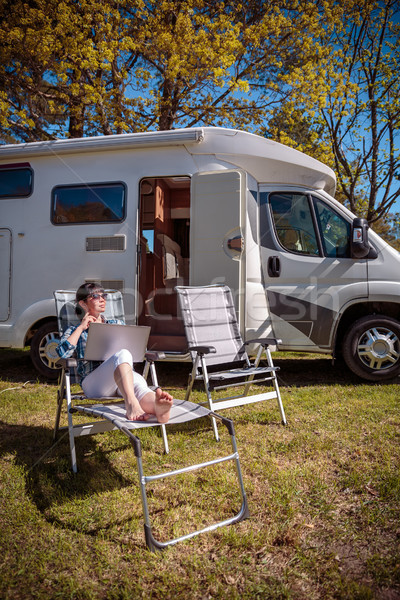 Family vacation travel, holiday trip in motorhome RV Stock photo © cookelma