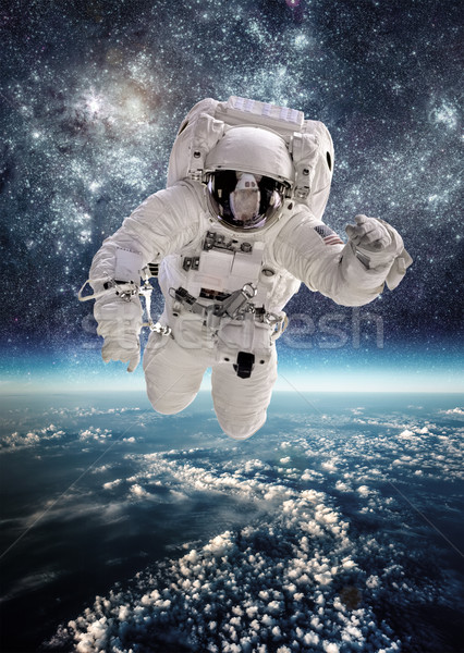 Astronauta przestrzeń kosmiczna tle planety Ziemi elementy obraz Zdjęcia stock © cookelma