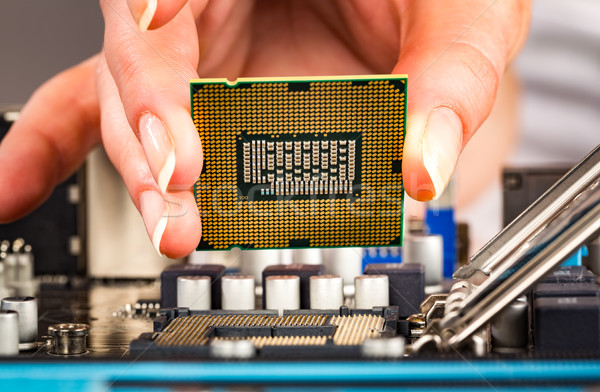 Modern processor and motherboard Stock photo © cookelma