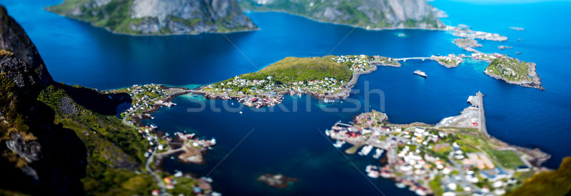 Panoráma szigetvilág nem Norvégia természet tájkép Stock fotó © cookelma