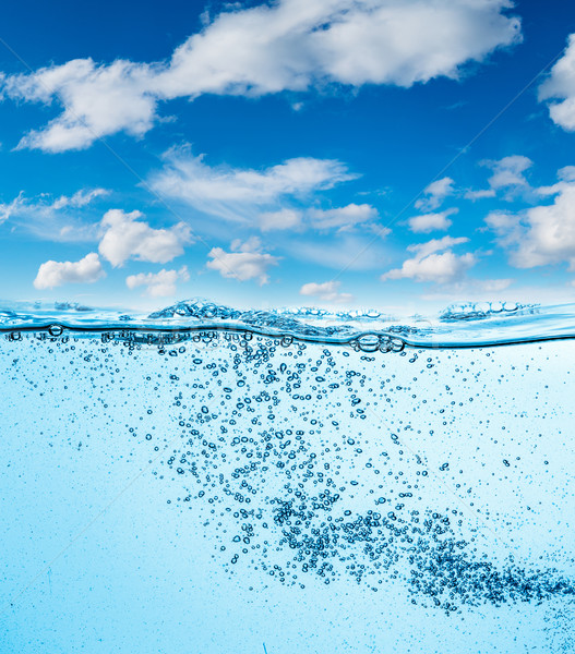 Stock photo: Close up water on a background of blue sky